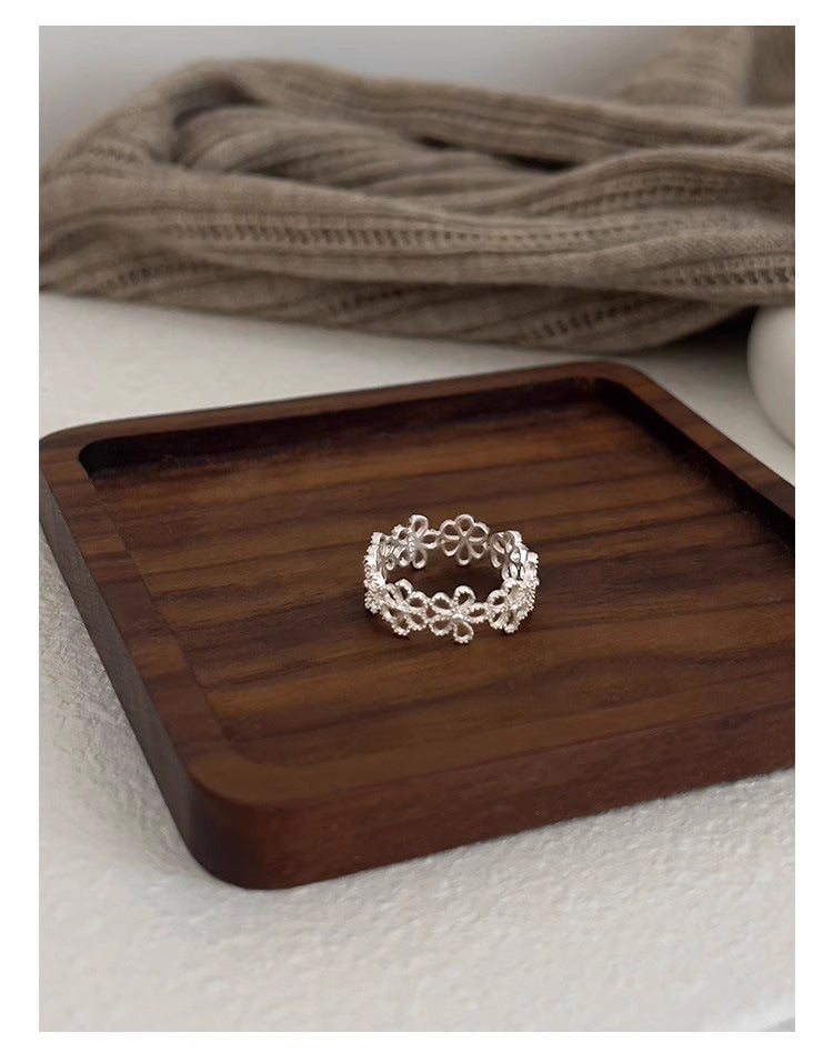 Vintage Lace Hollow Out Silver Rings