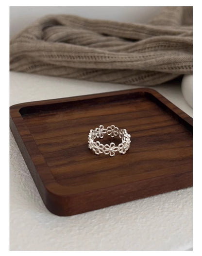 Vintage Lace Hollow Out Silver Rings