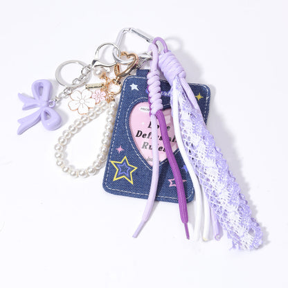 Card Picture Holder Rope Braided Bag Charm