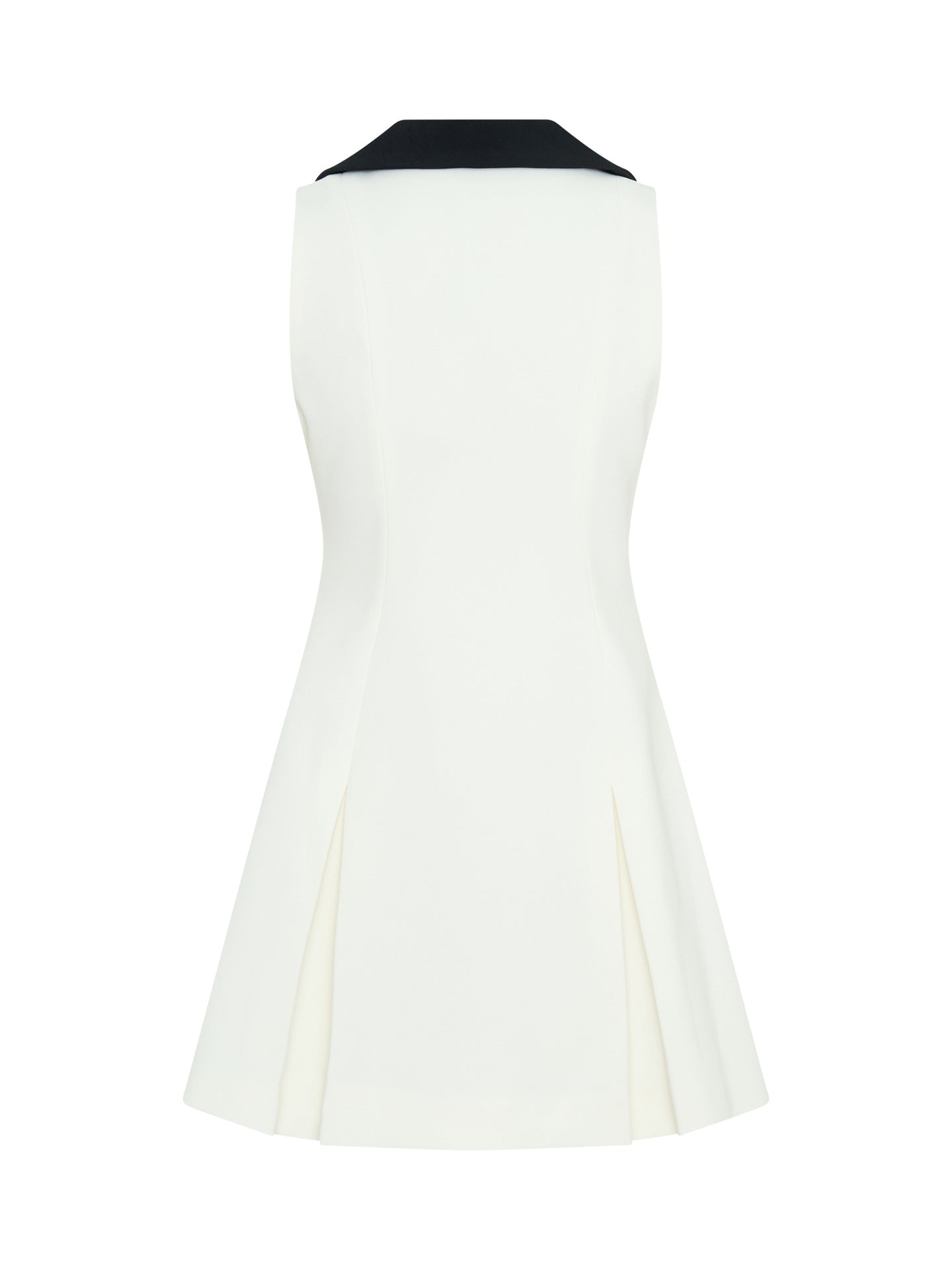 Lapel Mental Buttons Sleeveless Mini Dress