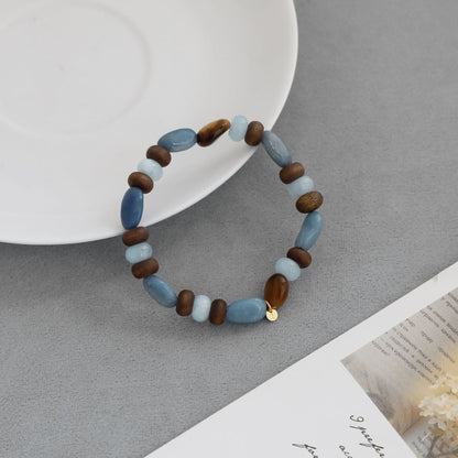 Natural Wood Round Beaded Handmade Bracelet