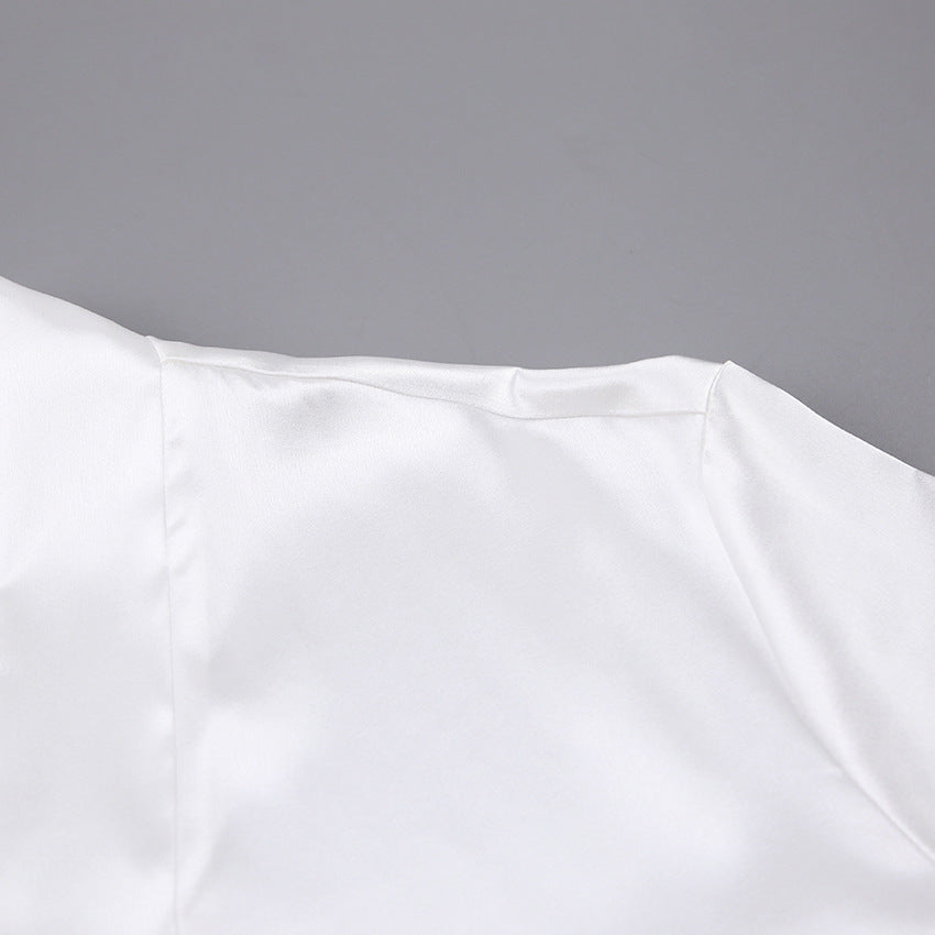 Feather Loose Waist Tie Long Dress