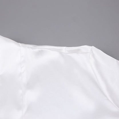 Feather Loose Waist Tie Long Dress