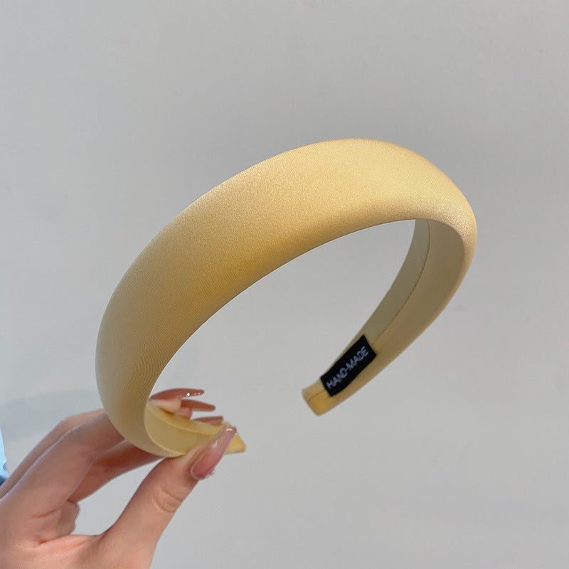Solid Color Sponge Padded Satin Headbands