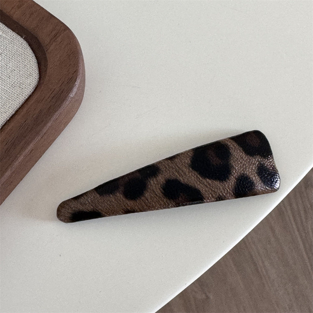 Leopard Leather Simple Hair Clips