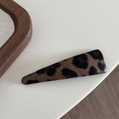Leopard Leather Simple Hair Clips
