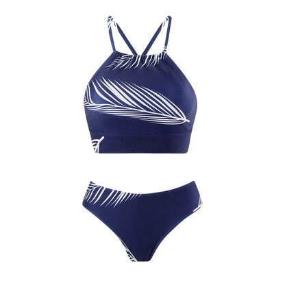 Feather Print Swimwear with Cover