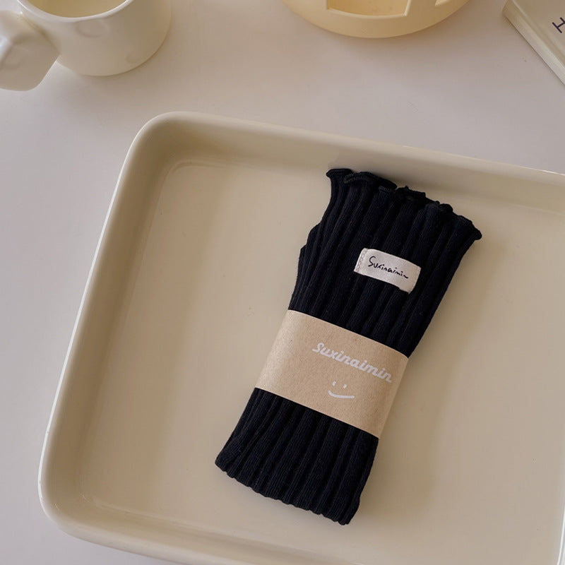 Sweet Solid Color Flounce Soft Socks