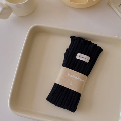 Sweet Solid Color Flounce Soft Socks