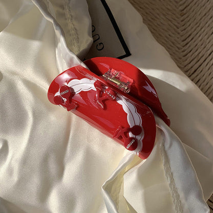 Simple Red Cherry Acetate Hair Claw