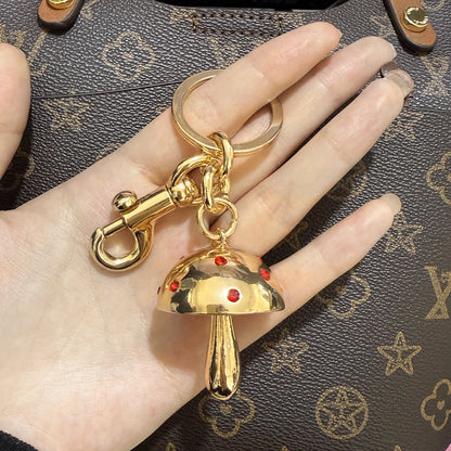 Cute Metal Mushroom Keychain Bag Charms