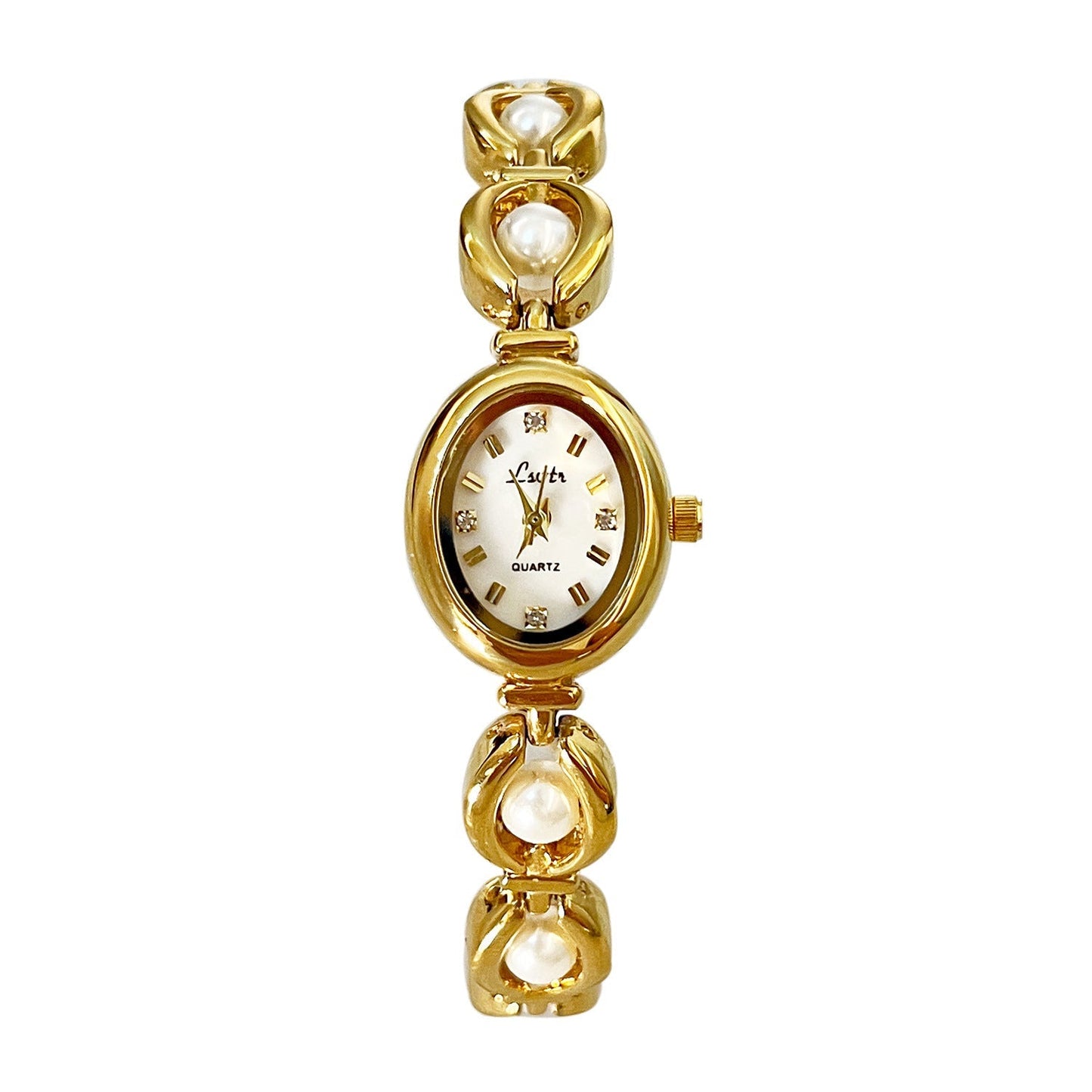 Vintage Pearl Elegant Oval Watch