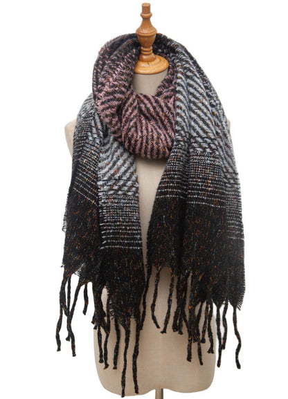 Gradient Color Tassel Soft Scarves