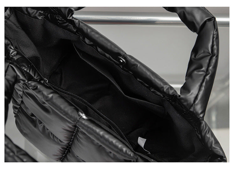 Solid Color Simple Puffer Handbag