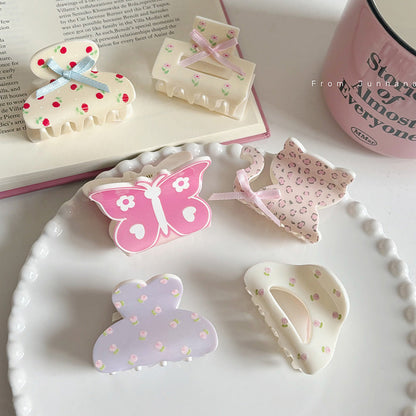 Cute Bow Flower Claw Clip