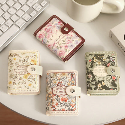Vintage Floral Leather Card Cases