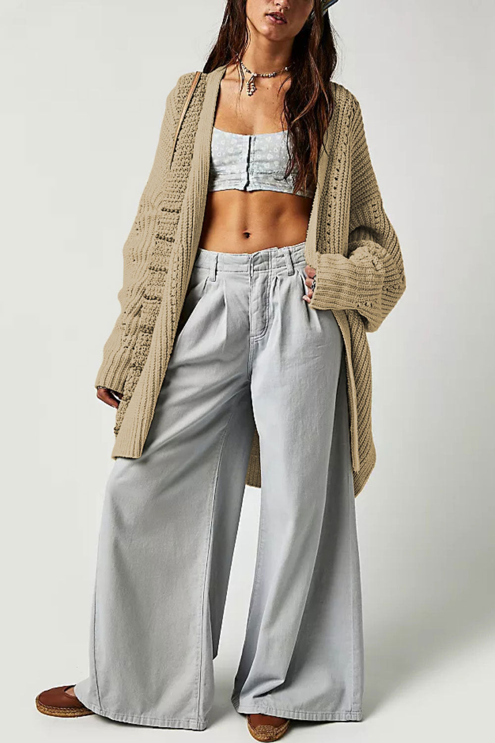 Solid Color Pocket Sweater Cardigan