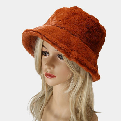 Simple Solid Color Thicken Winter Bucket Hat