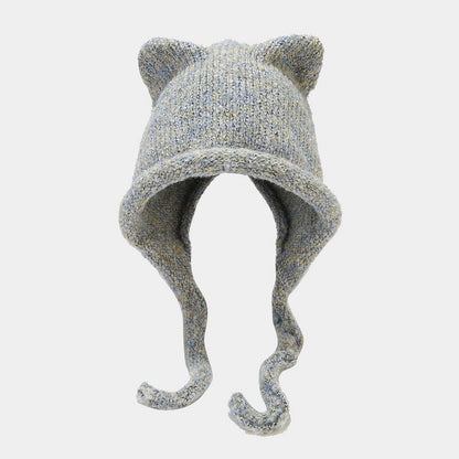 Cute Cat Ear Thermal Knit Beanie Hat