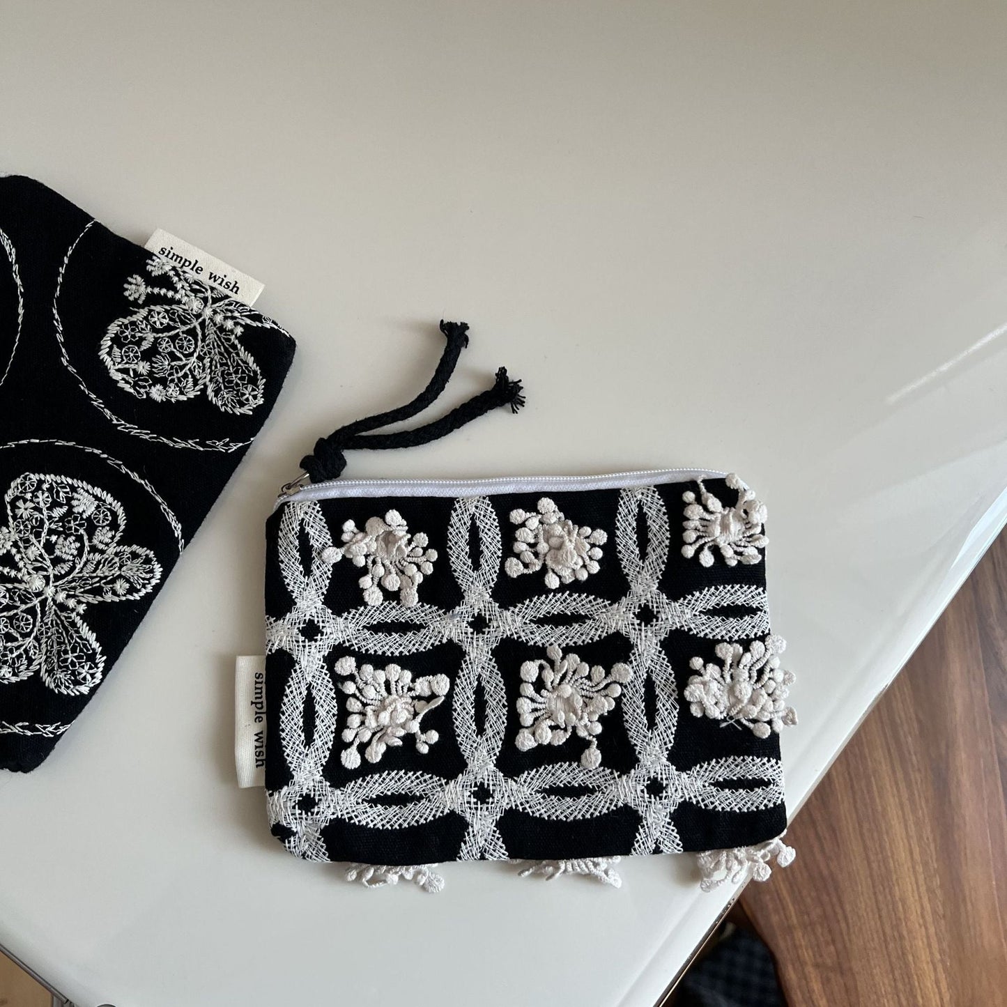 Color Block Embroidered MIni Portable Wallets