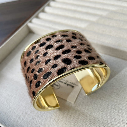 Zebra Leopard Open Punk Bracelets