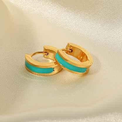 Colorful Simple Circle Hoop Earrings