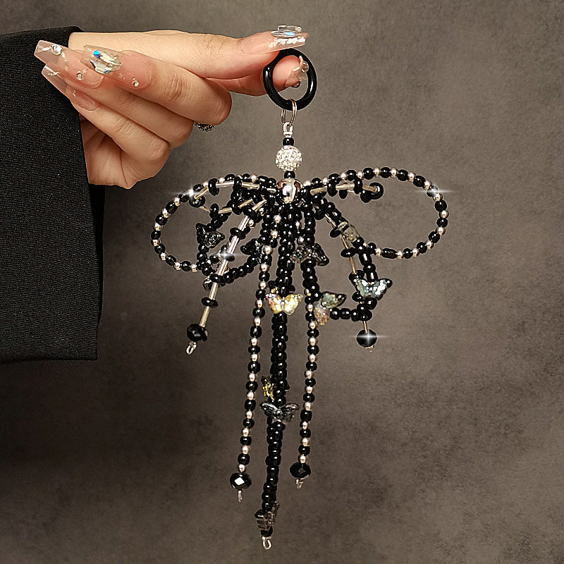 Rhinestone Beaded Bracelet Keychain Bag Charm