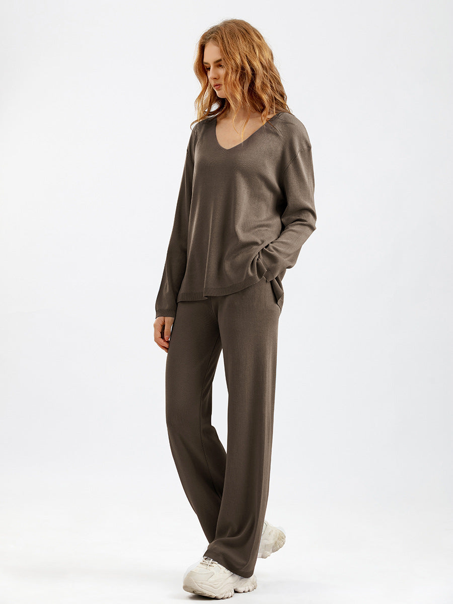 2+ Solid Color V-Neck Knit Sets