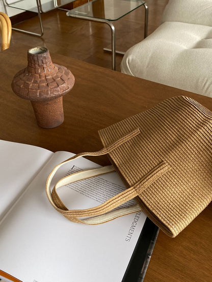 Cute Large Bucket Woven Bag