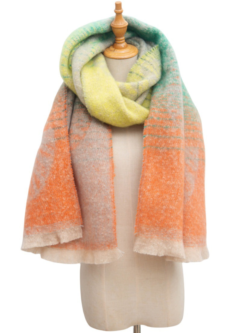 Leaf Print Gradient Color Scarves