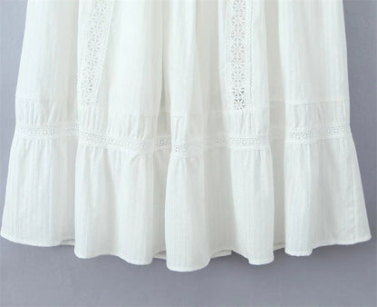 White Lace String Tie Flounce Sweet Set