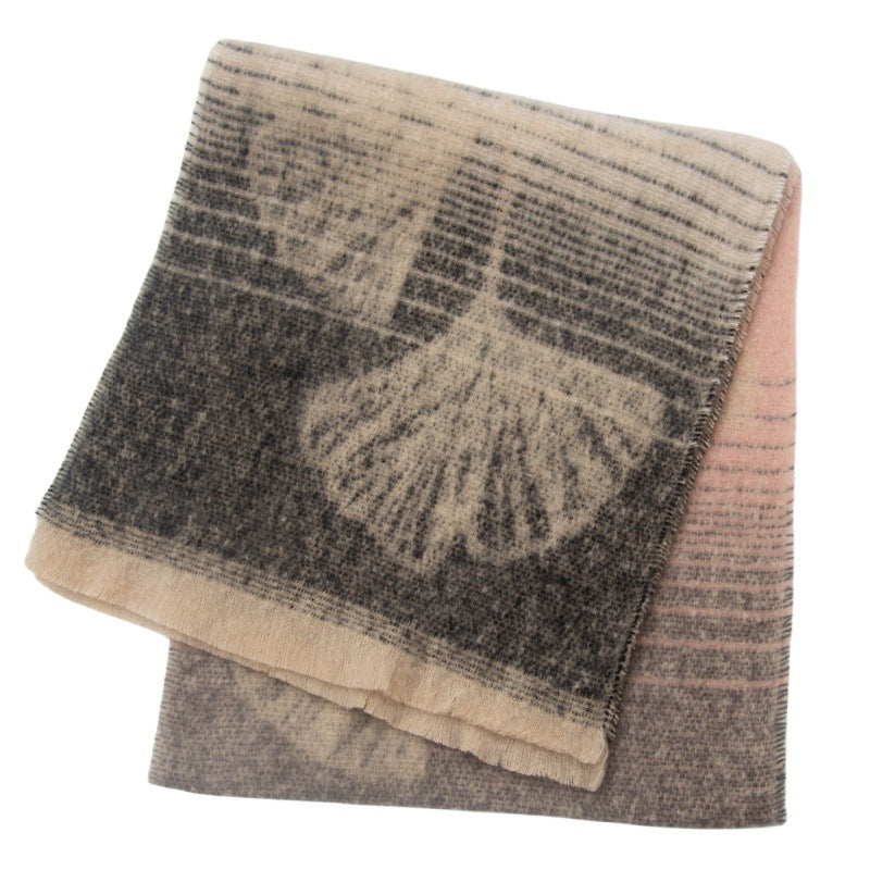 Leaf Print Gradient Color Scarves