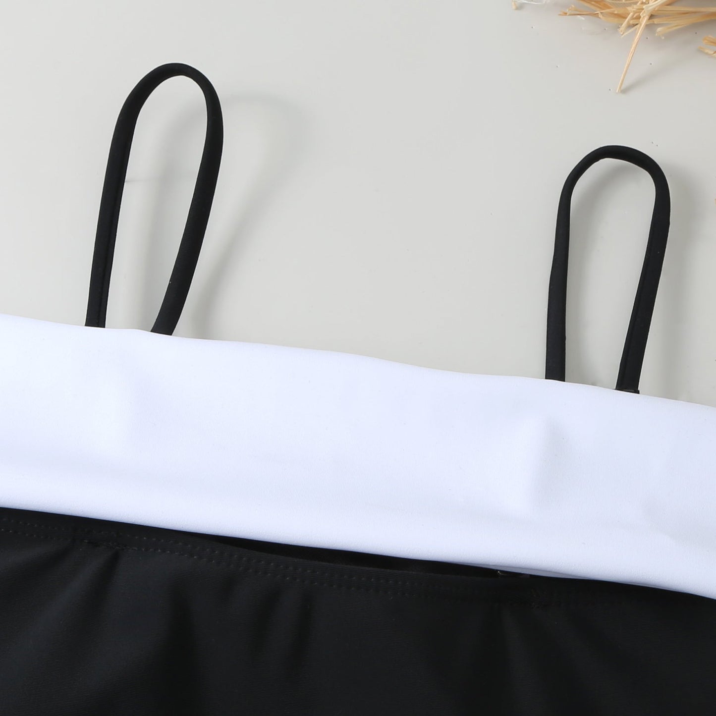 Color Block Bow Swimwear with Mesh Cover