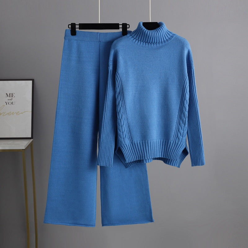 2+ Loose High Collar Knit Sets