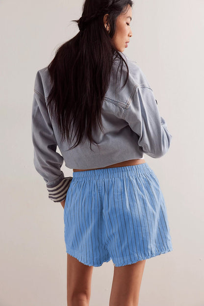 Simple Striped Casual Shorts