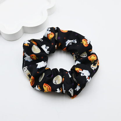 Halloween Cute Ghost Pumpkin Scrunchie