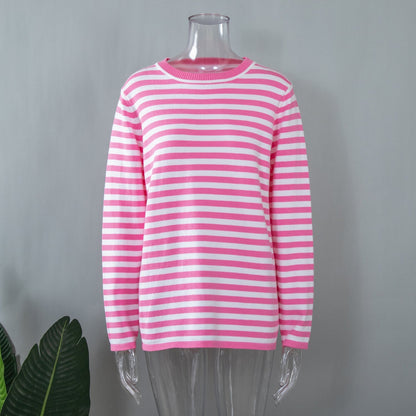 Round Collar Stripe Vintage Sweater