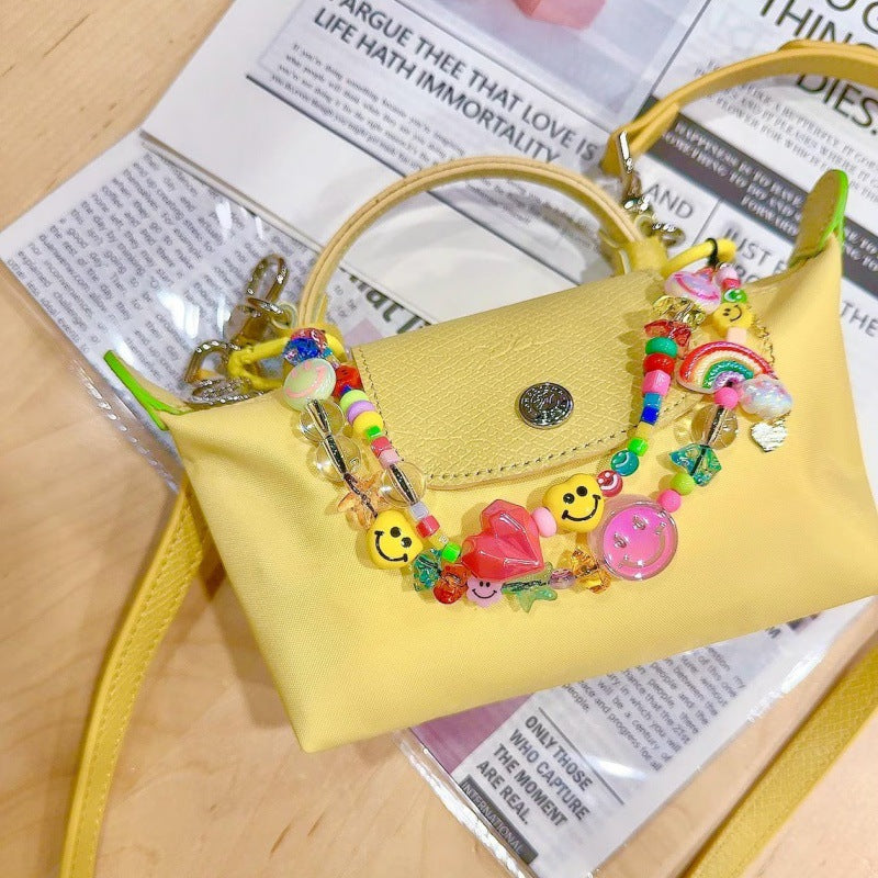 Minimalist Colorful Smile Beaded Bag Charm