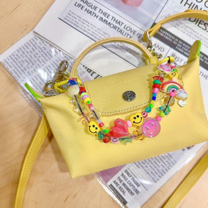 Minimalist Colorful Smile Beaded Bag Charm
