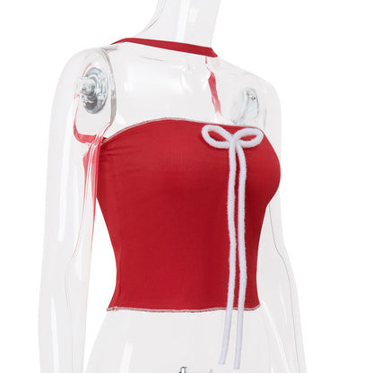 Bow String Halter Strapless Sexy Top