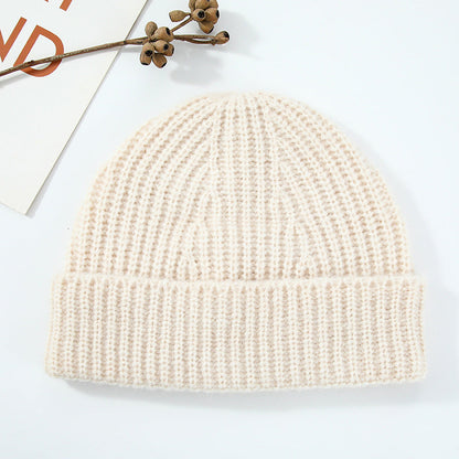 Simple Ribbed Solid Color Cuffed Knit Beanie