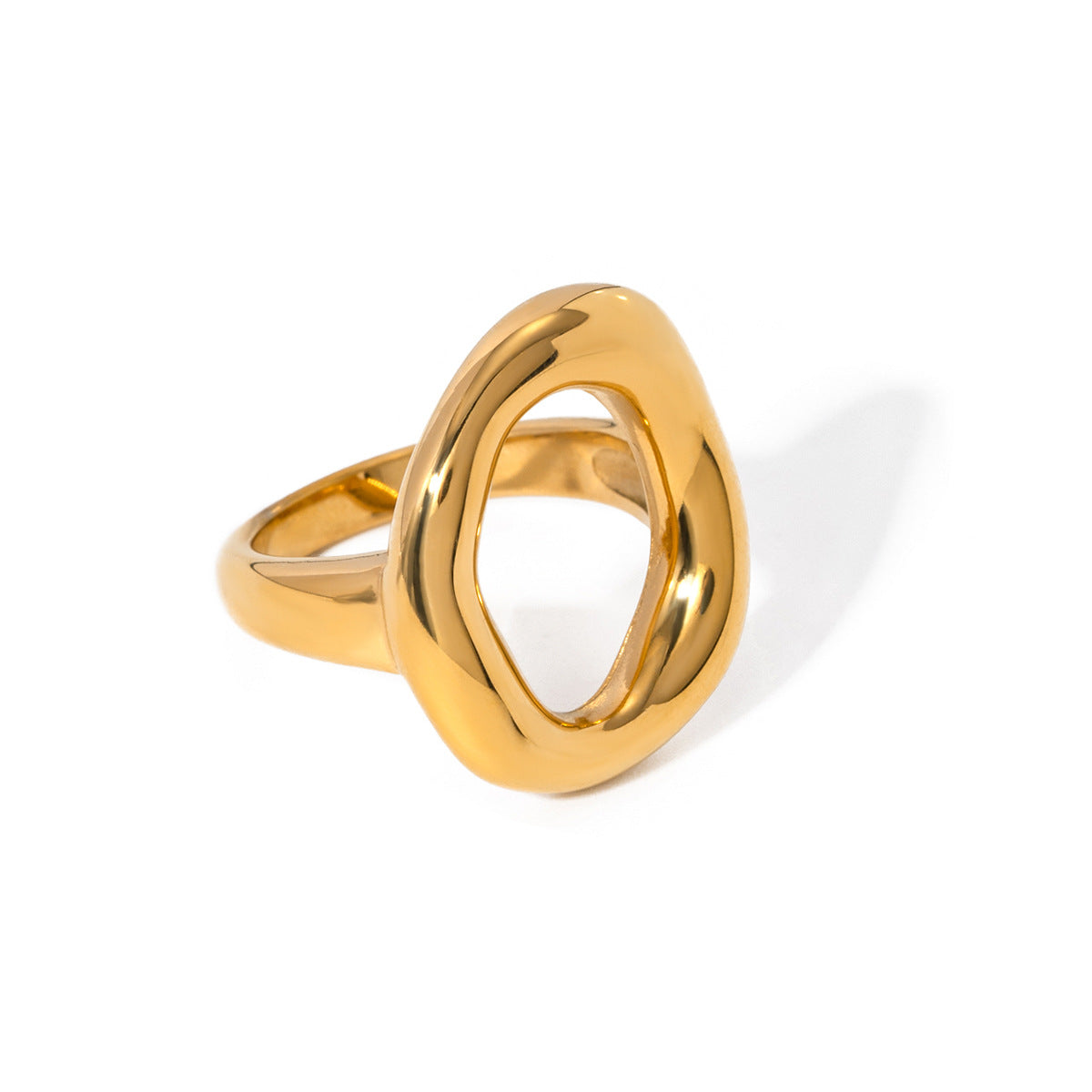 Hellow Out SIimple Geometric Ring