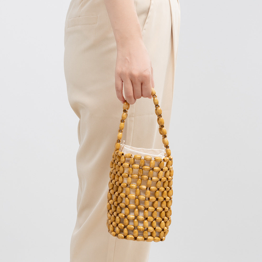Wooden Bead Bucket Handmade Bags