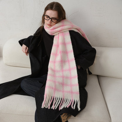 Simple Soft Plaid Soft Warm Scarve