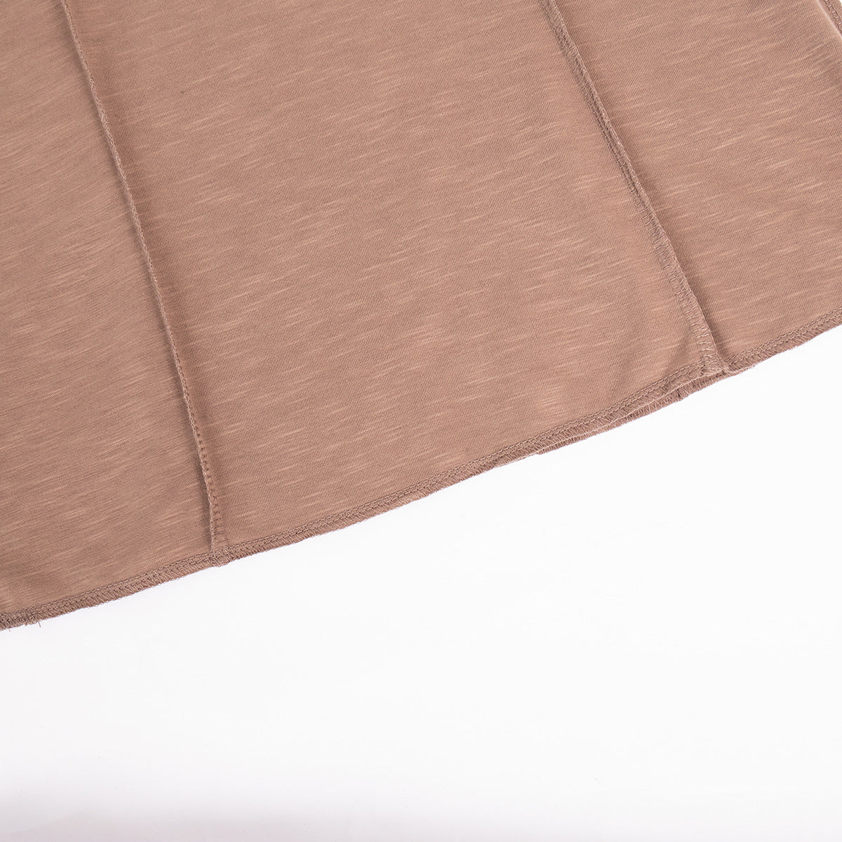 Patchwork Round Neck Simple Tops