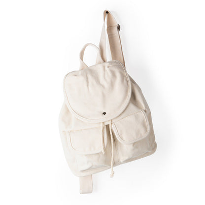 Simple Large Capacity Canvas Drawstring Backpack
