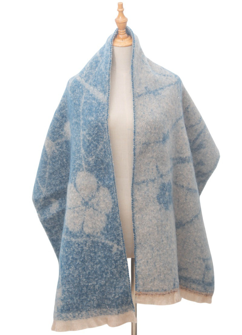 Contrasct Color Floral Print Scarves