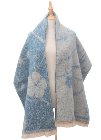 Contrasct Color Floral Print Scarves