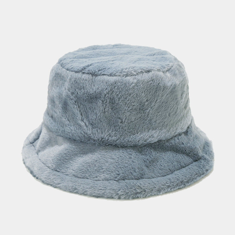 Simple Solid Color Thicken Winter Bucket Hat