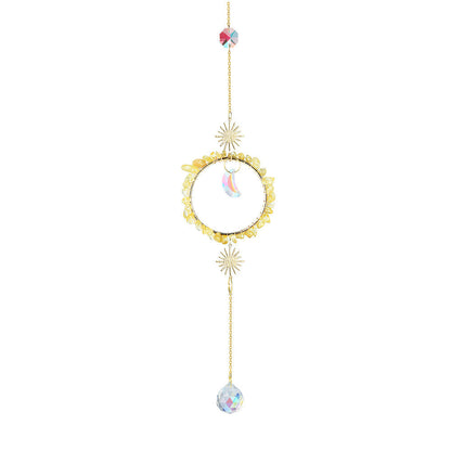 Colorful Stone Cross Crystal Home Hangings